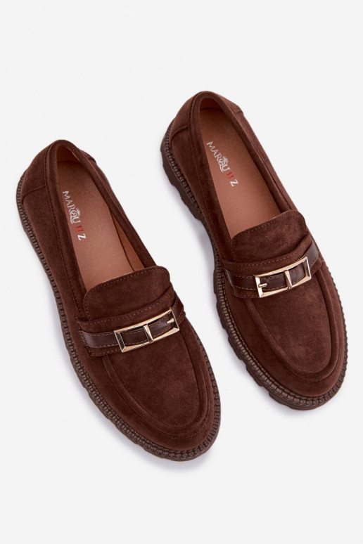 mocassins pour femmes avec boucles dorées CzekoladoÀe Mirelva