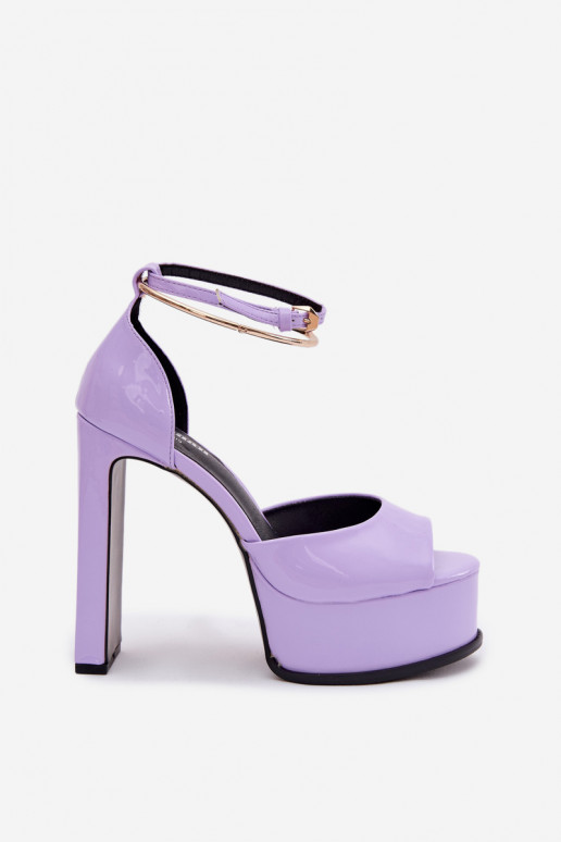 Sandales laquées pour femme avec des talons et plateforme Couleur violette Horvia