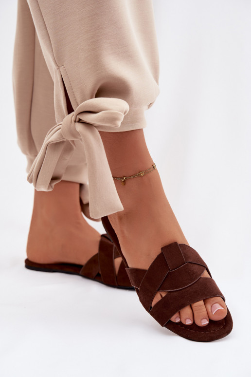 gelijk aan Damespantoffels Met Strepen CzekoladoIne Pavelle