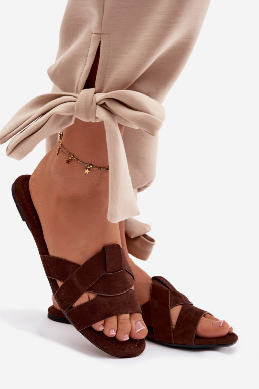 gelijk aan Damespantoffels Met Strepen CzekoladoIne Pavelle