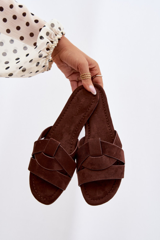 gelijk aan Damespantoffels Met Strepen CzekoladoIne Pavelle