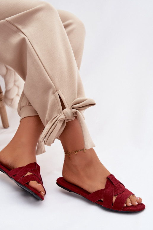 gelijk aan Damespantoffels Met Strepen bordeaux Pavelle