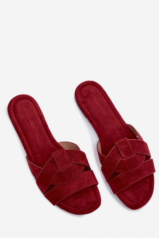 gelijk aan Damespantoffels Met Strepen bordeaux Pavelle