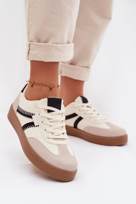 Faible Chaussures modèle baskets Féminin Blanc-couleur noire Denelisse