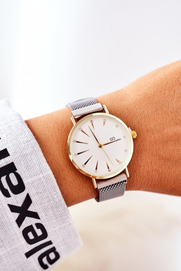 Montre Sur le bracelet Mesh Giorgio&Dario gris-couleur dorée