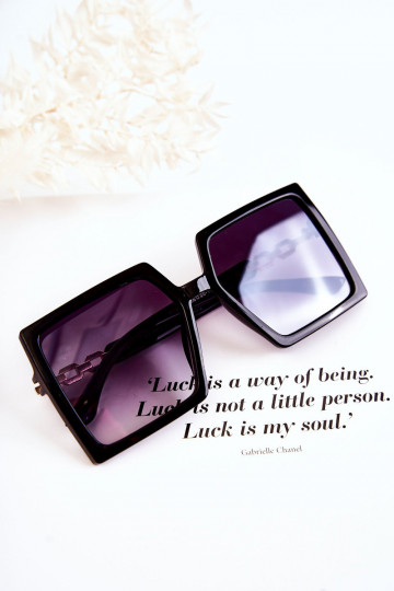 Grand Des lunettes de soleil Carré V130043 couleur noire 2