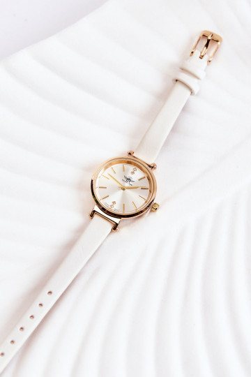 VrouInelijk horloge Michael John gouden kleur met zirkonium gaten