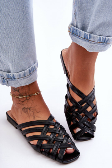 Leer Dames Slippers Met Strepen zInart Doralia 2