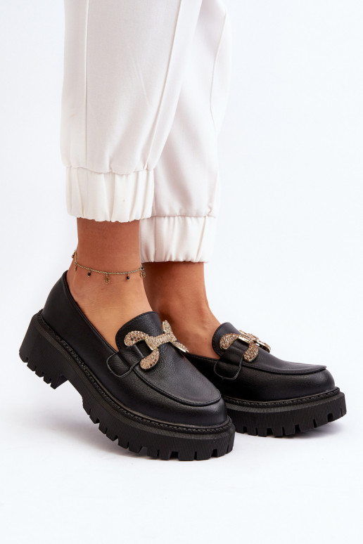 mocassins pour femmes avec des ornements couleur noire Gargi