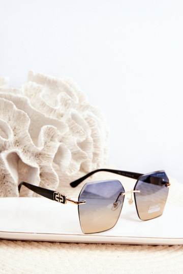 Sonnenbrille FemininFiltrem UV SchZuarz und-goldene Farbe