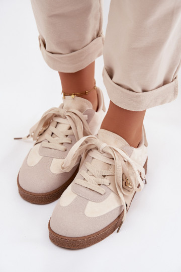 Sneakers model schoenen Dames Met sierlijk Detalem beige Kalirina