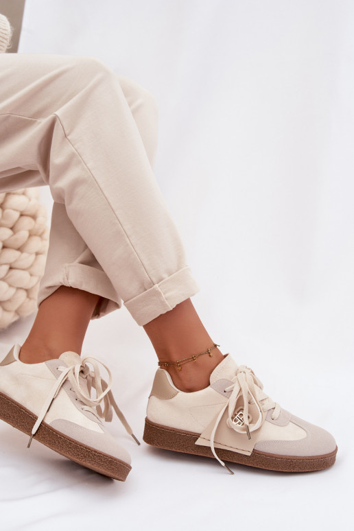 Sneakers model schoenen Dames Met sierlijk Detalem beige Kalirina