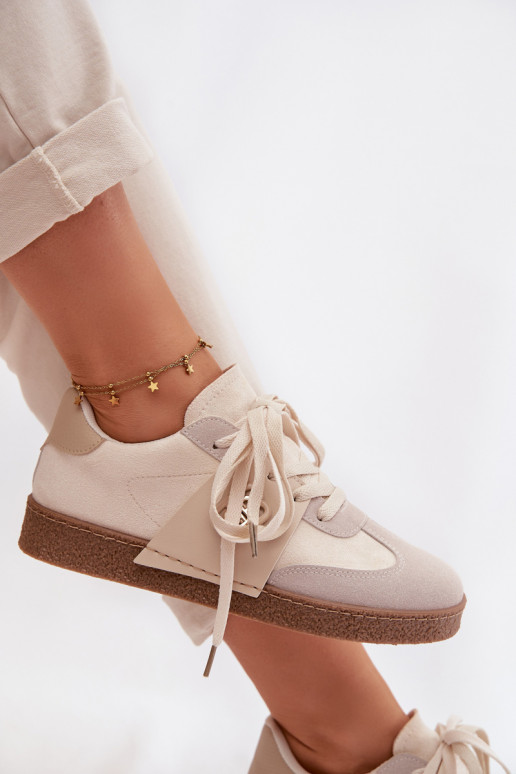 Sneakers model schoenen Dames Met sierlijk Detalem beige Kalirina
