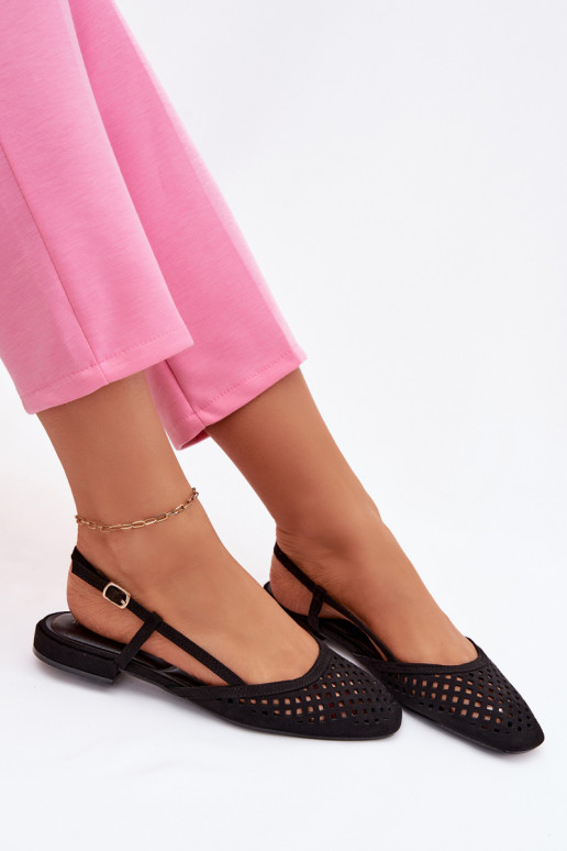 OpengeInerkte ballerinasvan eco-suèdeu zInart Farivelle