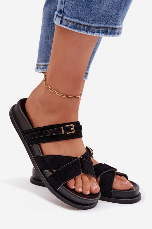 Damespantoffels Met Strepen I Złotą met gespen zInart Selorina