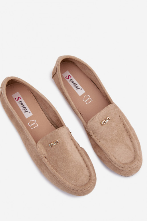 mocassins pour femmesPetitm couleur doréem Detalem beige Sarivelle