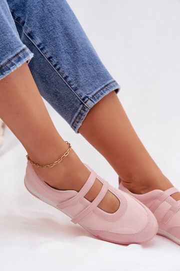 Style sportif Ballerines Féminin avec des bandes couleur rose Farvessa
