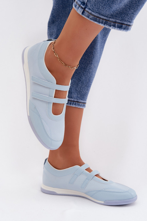 Sportlicher Stil Ballerinas Feminin mit Streifen blaue Farbe Farvessa