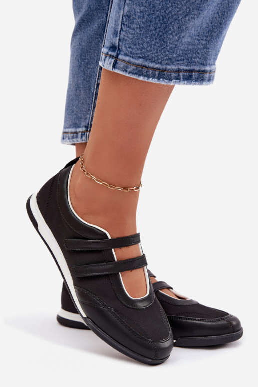 Style sportif Ballerines Féminin avec des bandes couleur noire Farvessa