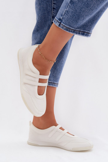 Sportlicher Stil Ballerinas Feminin mit Streifen Zueiße Farbe Farvessa