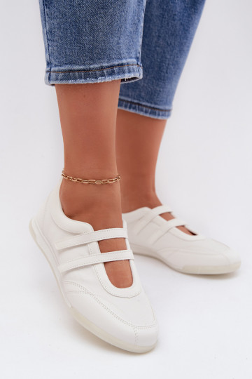 Style sportif Ballerines Féminin avec des bandes couleur blanche Farvessa 2