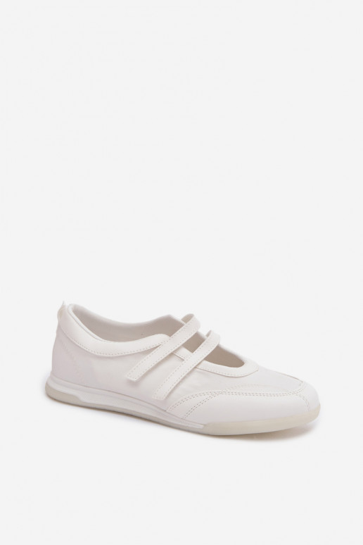 Style sportif Ballerines Féminin avec des bandes couleur blanche Farvessa