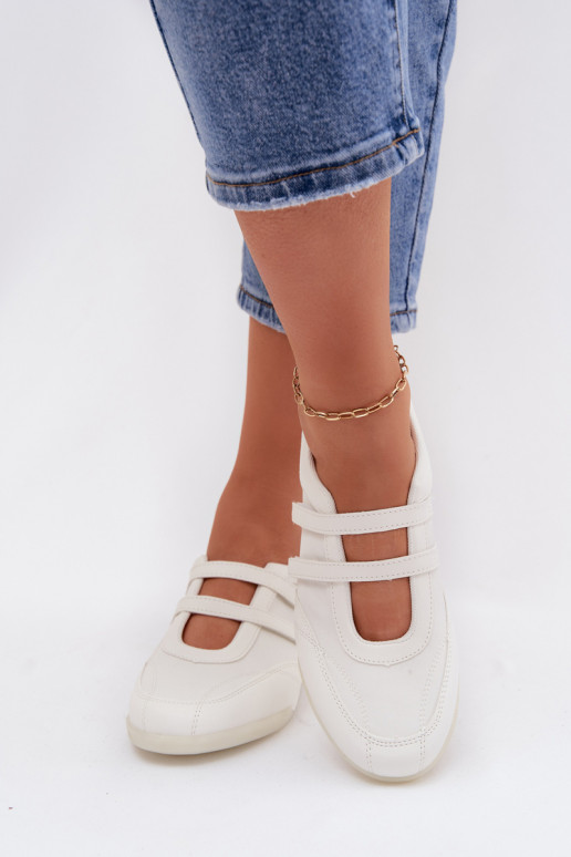 Style sportif Ballerines Féminin avec des bandes couleur blanche Farvessa