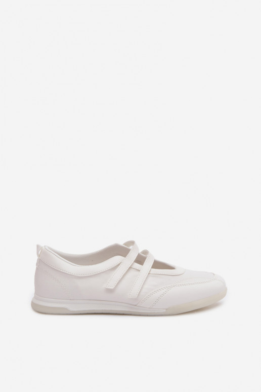 Style sportif Ballerines Féminin avec des bandes couleur blanche Farvessa