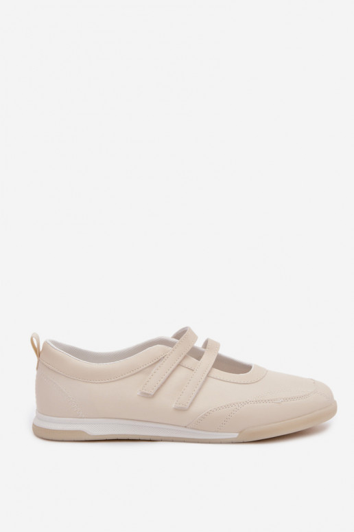 Sportlicher Stil Ballerinas Feminin mit Streifen Beige Farvessa