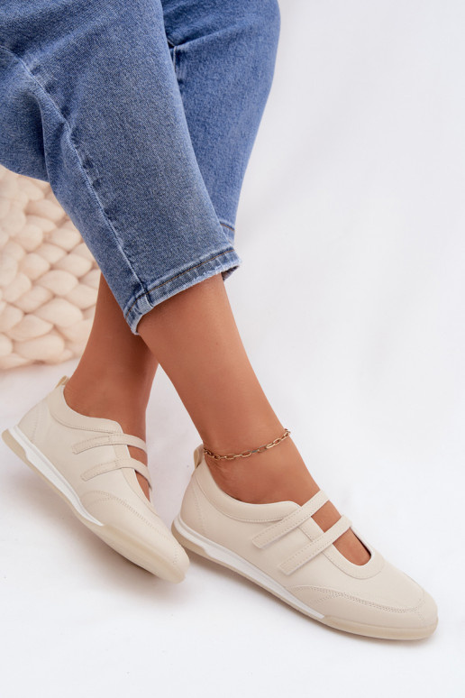 Style sportif Ballerines Féminin avec des bandes beige Farvessa
