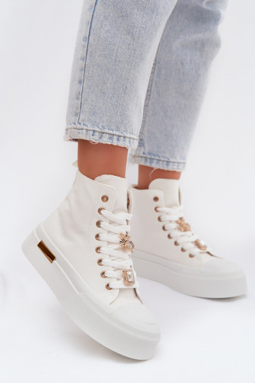 Chaussures de loisirs avec plateforme et décorations „Gracella“ couleur blanche 2