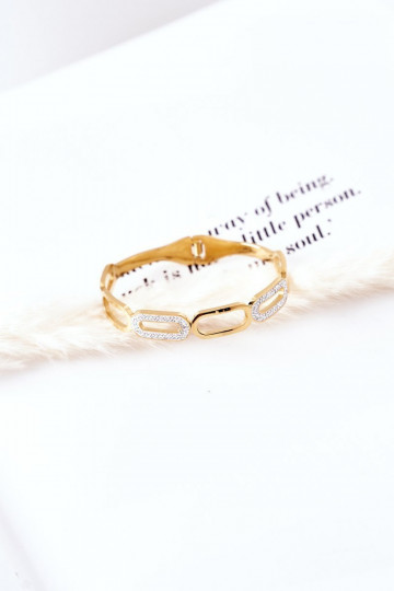 Bracelet en acier avec des yeux qui clignotent couleur dorée 2