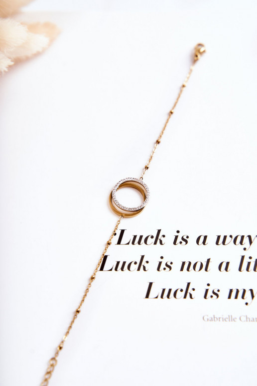 Dames Elegant Armband met mooie details En zirkonen gouden kleur