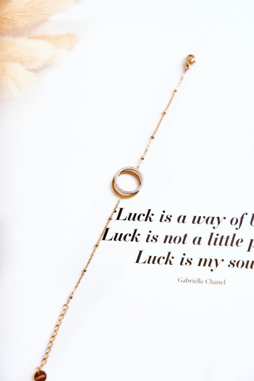 Feminin Elegant Ein Armband mit schönen Details Und Zirkone goldene Farbe