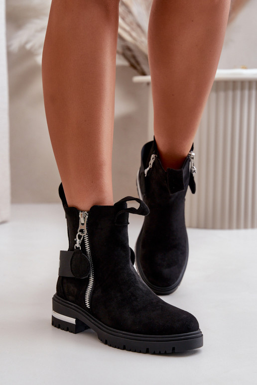 réchauffer Bottes pour femmes avec fermetures éclair couleur noire Calvaro