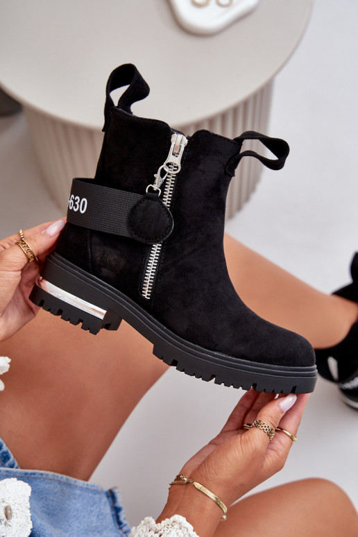 sich Zuarm laufen Damenstiefel mit Reißverschlüssen schZuarze Farbe Calvaro