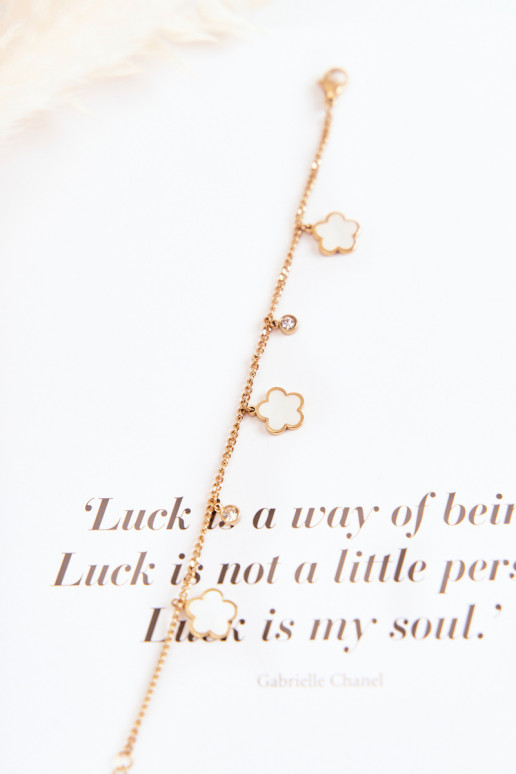 Armband met ketting met bloemen goud-INit