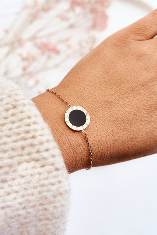 Féminin Un bracelet Célébrité couleur noire Roue couleur or rose