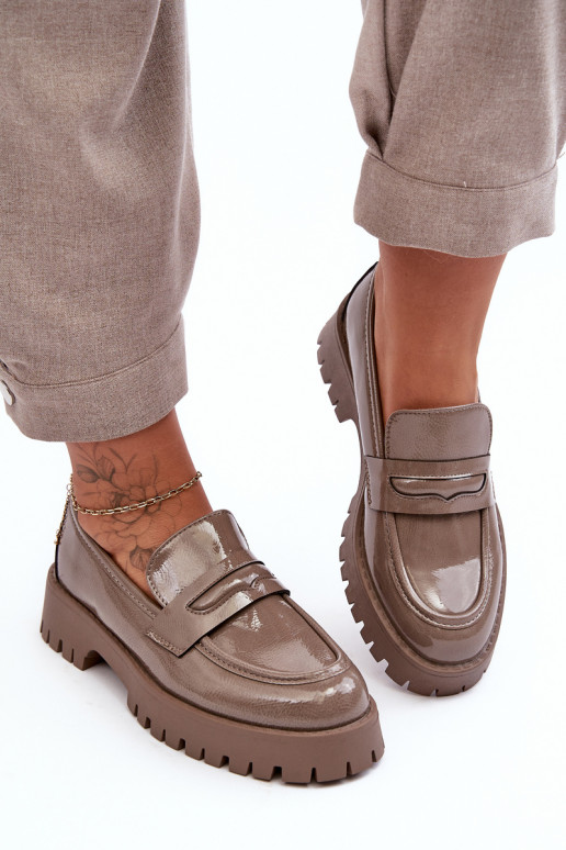 met lakeffect schoenen Mocassins met brede hakken beige Jannah