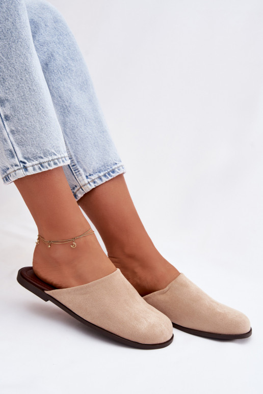 Chaussons Appartement pour femmesen daim écologiqueu beige Veronelle