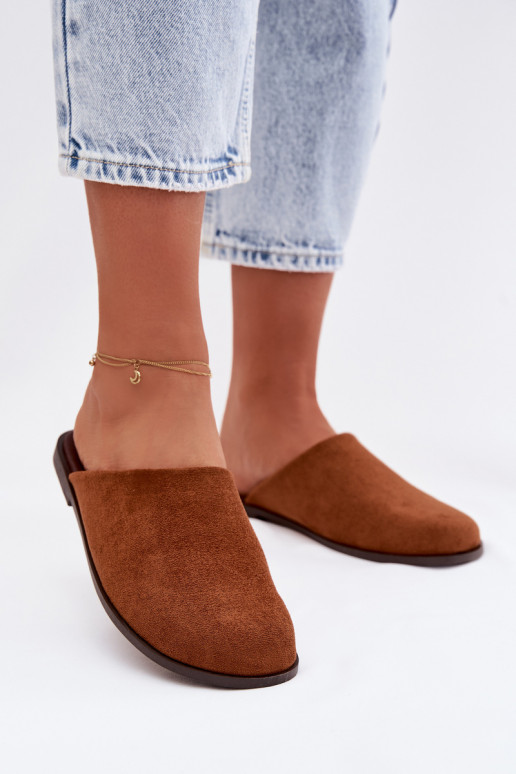 Chaussons Appartement pour femmesen daim écologiqueu marron Veronelle
