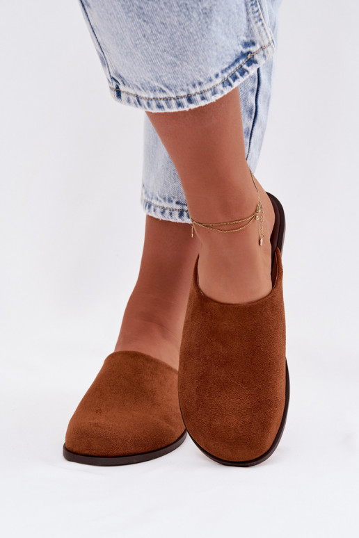 Chaussons Appartement pour femmesen daim écologiqueu marron Veronelle