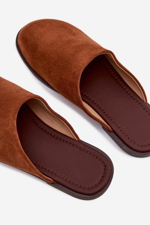 Chaussons Appartement pour femmesen daim écologiqueu marron Veronelle