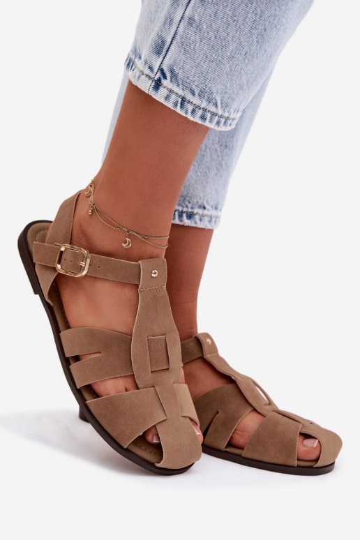 Dames sandalen Rzymianki gelijk aan kaki kleuren Belanessa