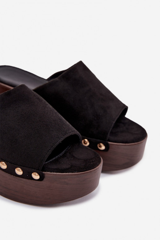 Damespantoffels Op de INig Ze gouden kleurmi Studs van eco-suèdeoIne zInart Helivina