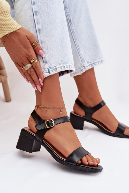 Damensandalen Eko Haut Klocke schZuarze Farbe Sabela