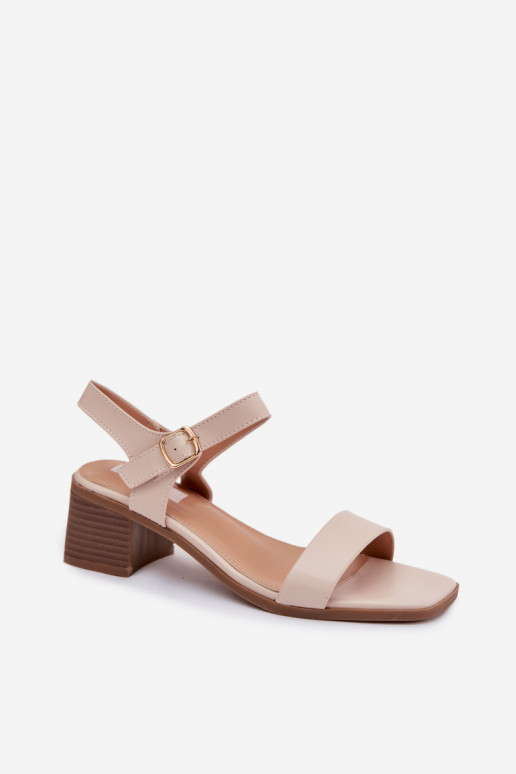 Dames sandalen Eko Leer Op Klok beige Sabela