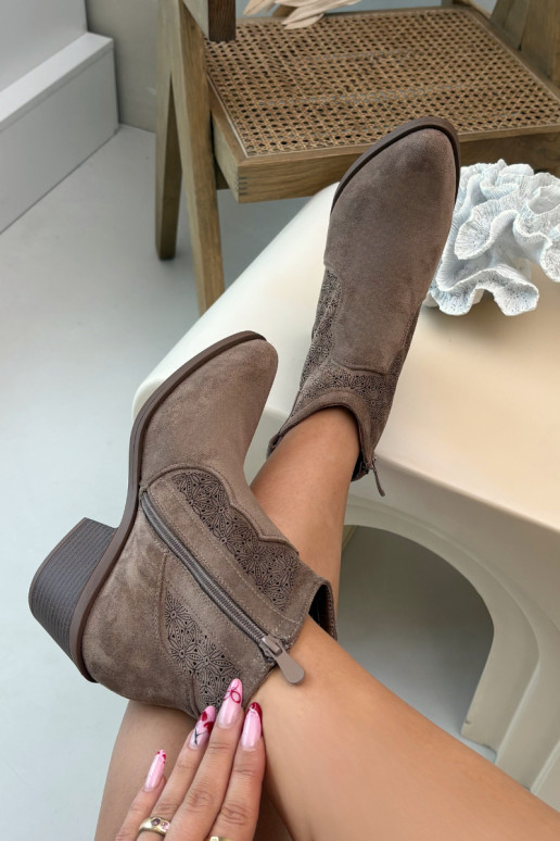 OpengeInerkte laarzen Dames met hakken S.Barski HY61-8013 bruine kleur