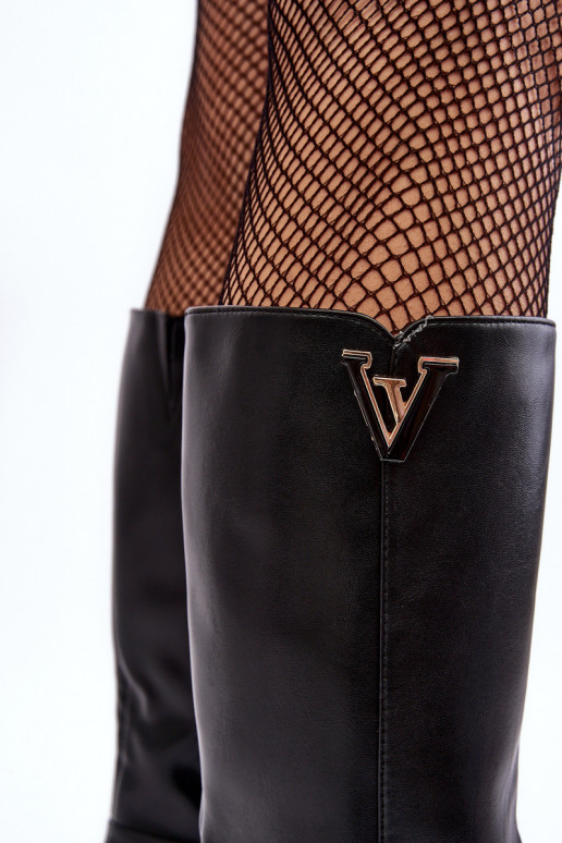 Féminin bottes Contre la route avec des talons couleur noire Ceesina