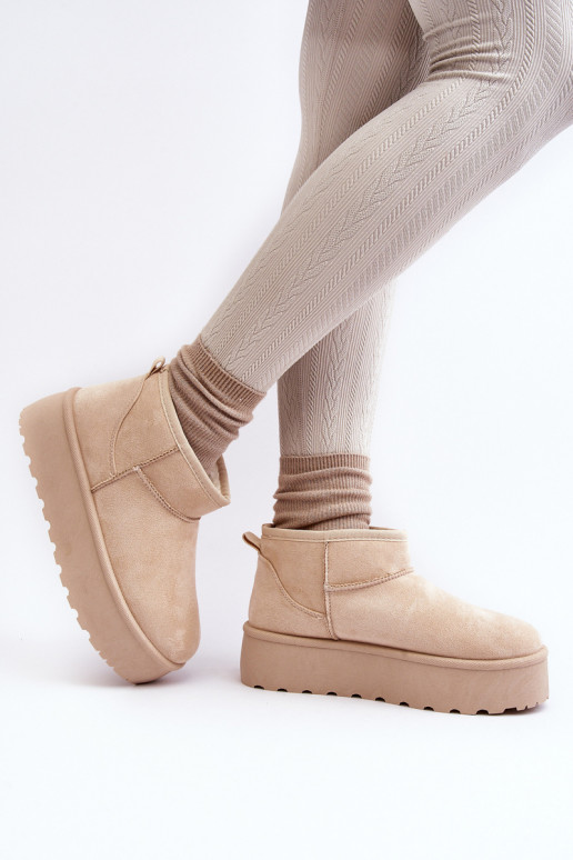 Bottes de neige Féminin avec une plateforme couleur ivoire Mennja